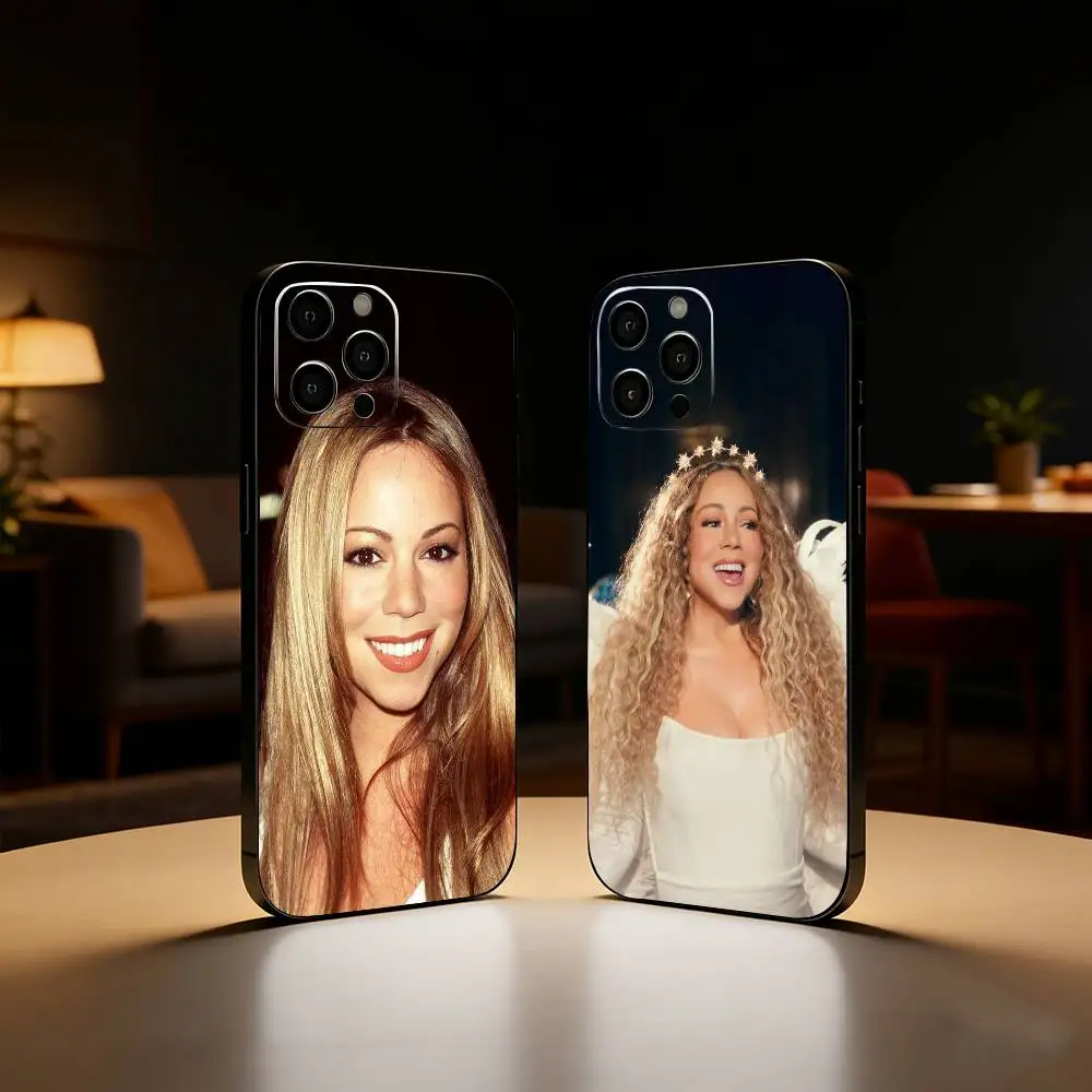 

Singer M-Mariah Carey Phone Case For iPhone17,16,15,14,13,12 Plus,Max Soft Silicone Black Cover