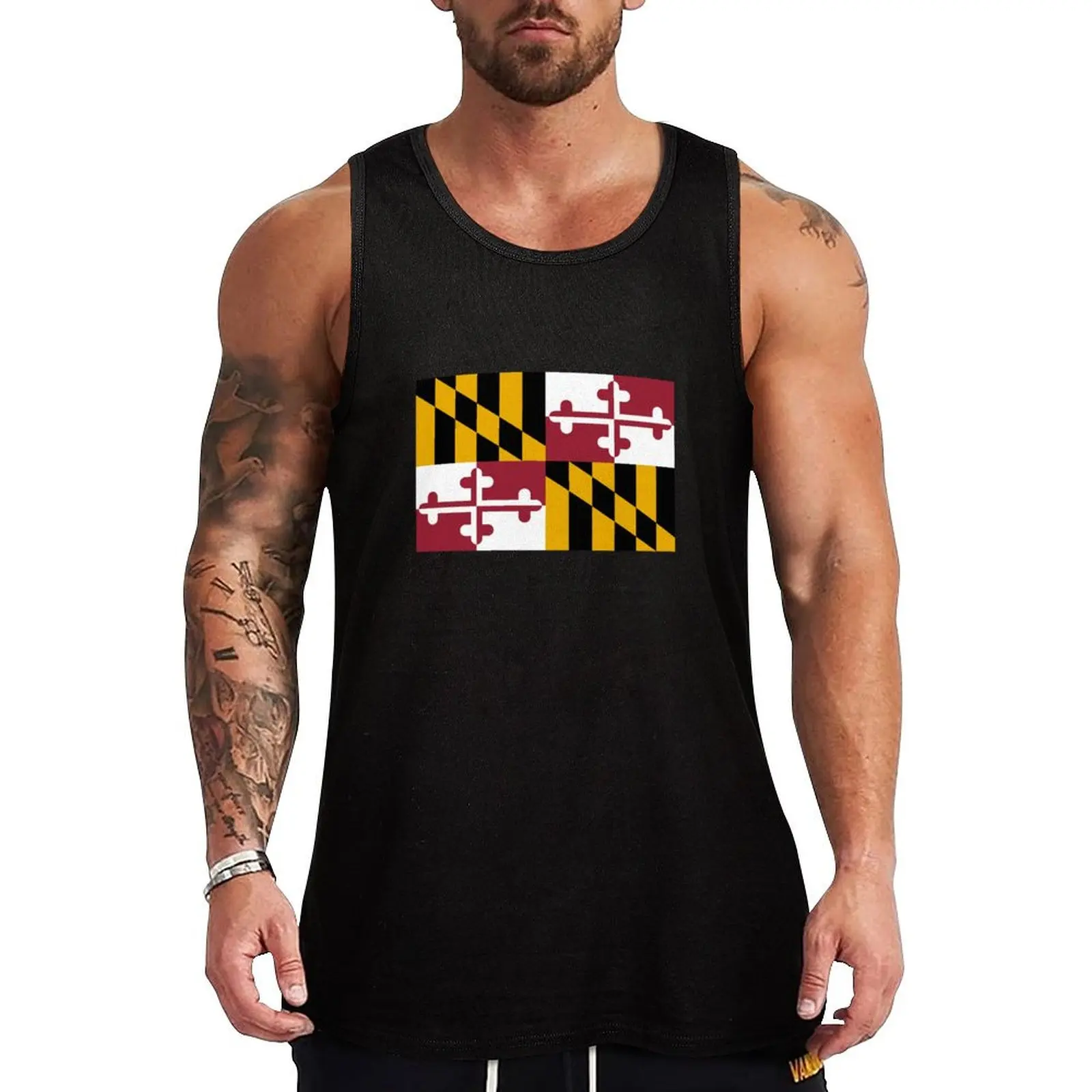 

Flag of Maryland Tank Top T-shirt for fitness gym for men best selling products