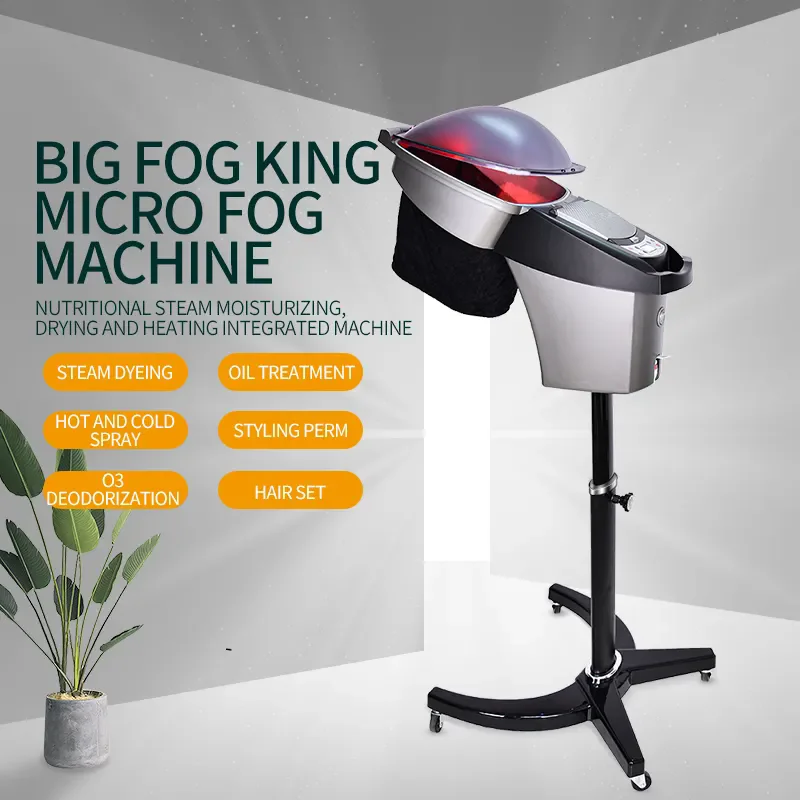 Professional O3 Ozone Micro Mist Hair Steamer with 7 LED Lights Salon Red/Blue Hair Treatment Steam Feature for Spa Use