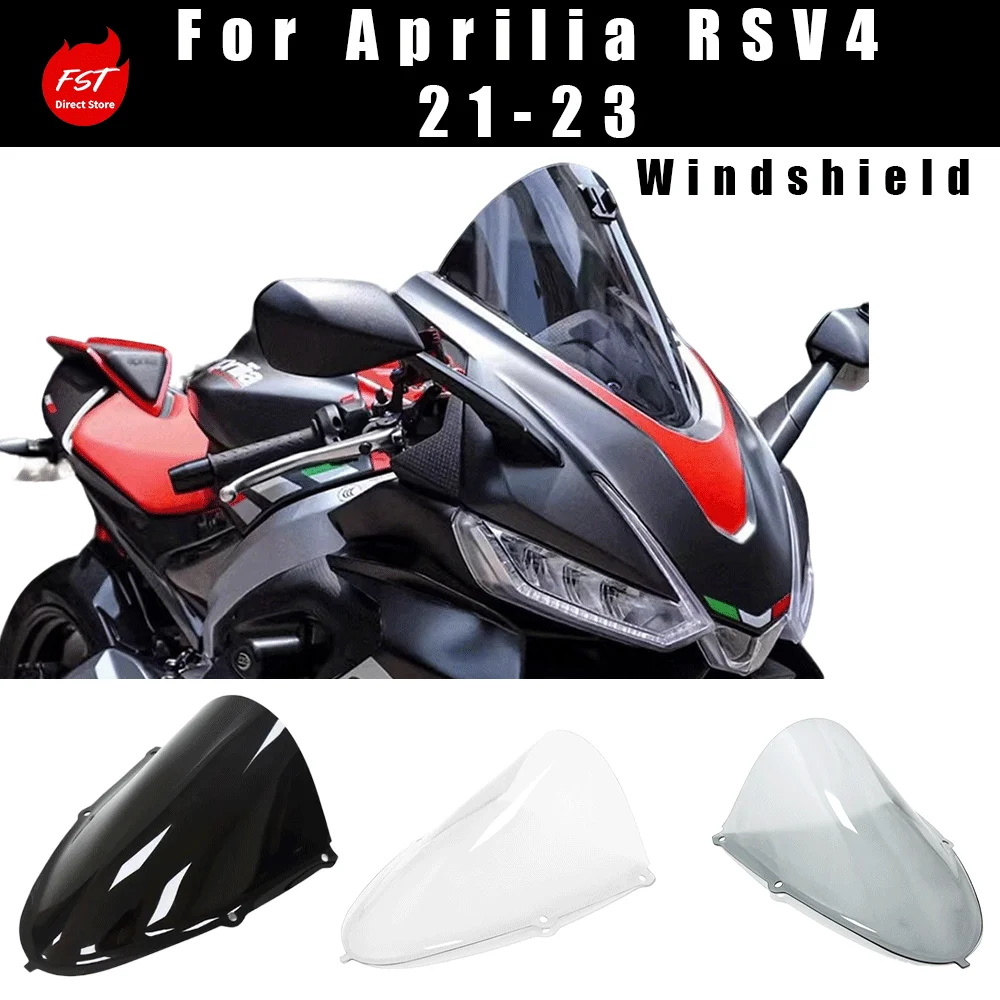 Passend für Aprilia RSV4 2021-2023, Erhöhte Sport-Rennwindschutzscheibe & Windabweiser