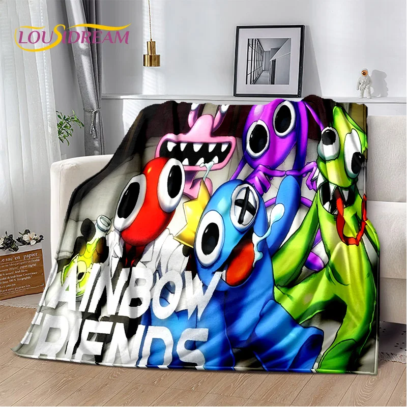 Game R-Rainbow Friends Cartoon Soft Blankets,Keep Warm Throw Blanket Comfortable Blanket for Picnic Beds Sofa Home Bedroom Gifts