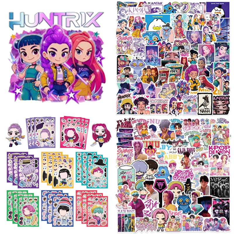 60 قطعة KPop شيطان الصيادين ملصقات ملصقات صناعة يدوية سكرابوكينغ الكرتون الكتابة على الجدران الهاتف المحمول حقيبة ملصق مضاد للمياه
