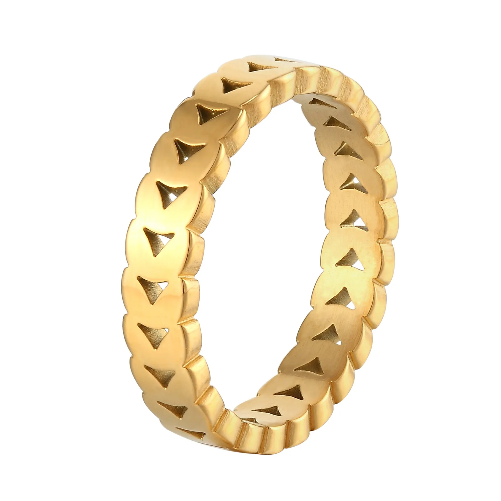 AILINFA Hohe Qualität Damen Mode 14K Titan Stahl Ring Damen INS Einfache Ring Luxus Premium Schmuck