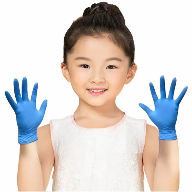 Einweg-Nitrilhandschuhe für Kinder, puder- und latexfrei, für Haushaltsreinigung, Basteln, Malen, Gartenarbeit und Waschen – Detail 1