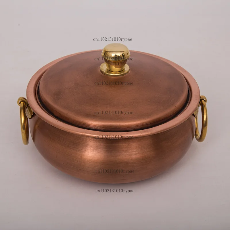 Side stove small hot pot pot, one person eats one pot, pure copper induction cooker copper