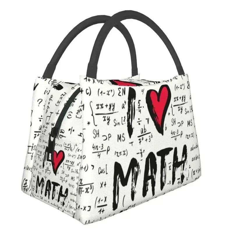 

Math Lovers Insulated Lunch Bag for Camping Travel Geek Mathematics Teacher Resuable Cooler Thermal Lunch Box Women