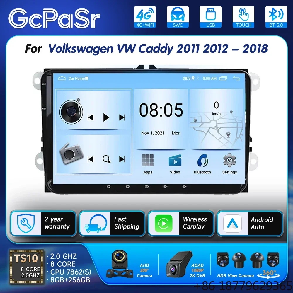 Android Car Monitor Player Vehicle Navigation Stereo Radio 4G CPU No 2Din DVD Van Fitment 2011-2018