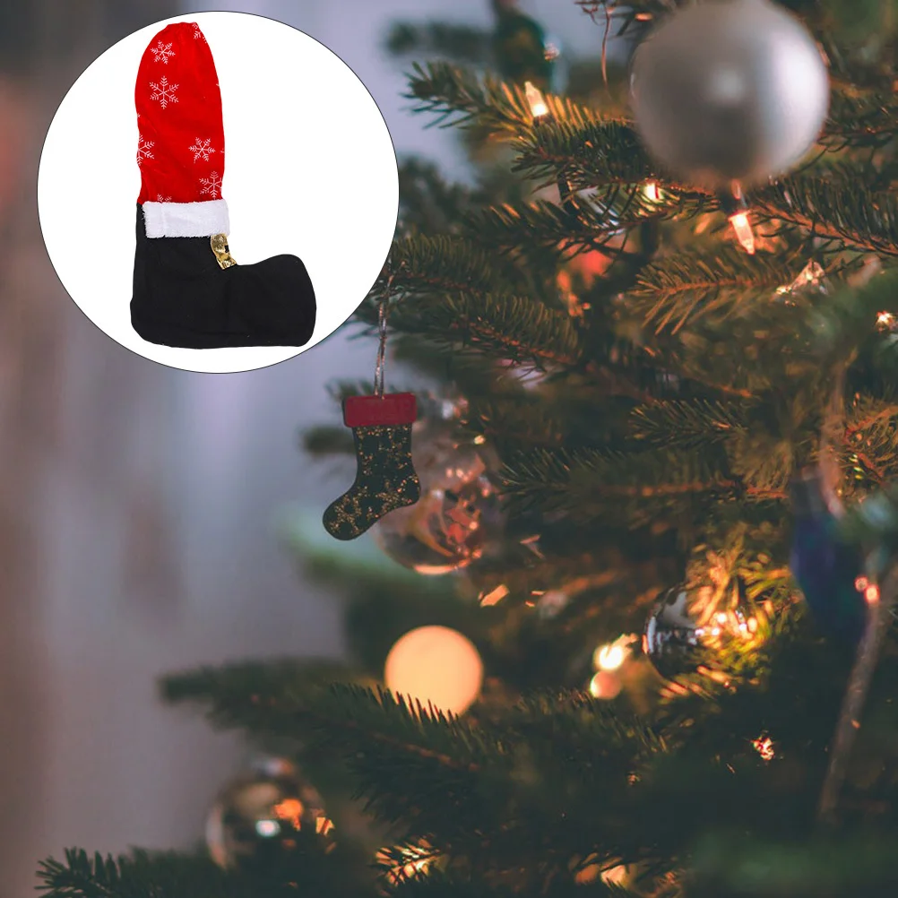 

2Pcs Chair Feet Covers Christmas Snowflake Style Soft Protective Table Legs Strap Decorative Chair Feet Decoration for Home