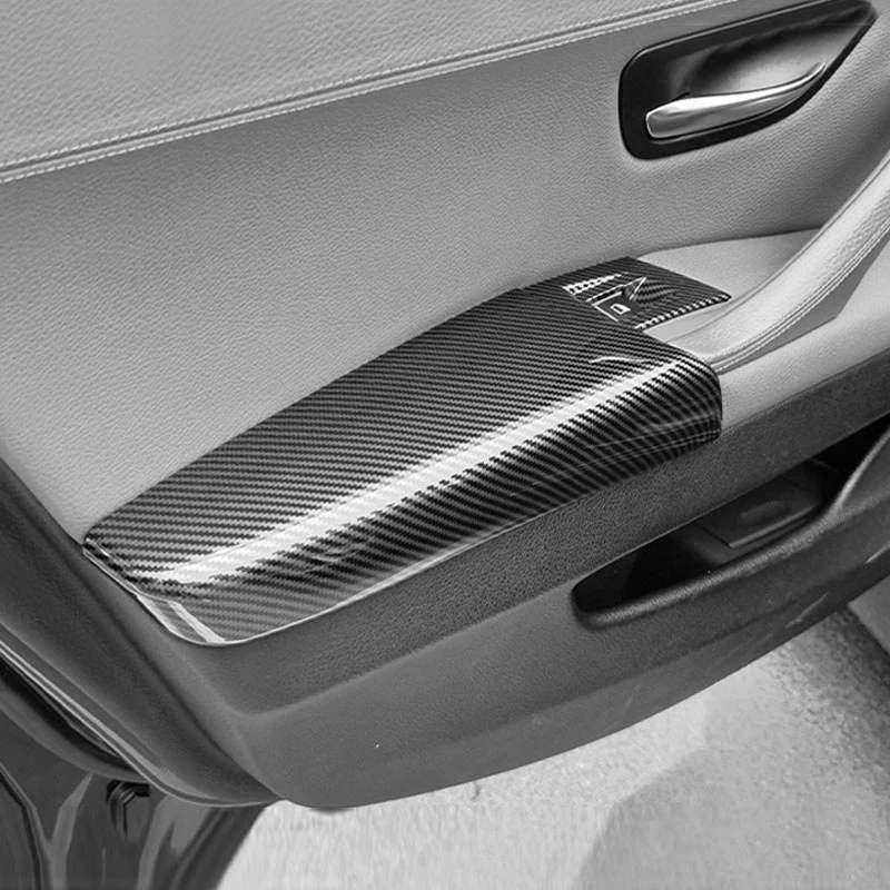 For BMW 5 Series F10 F18 2011 - 2017 ABS Carbon Fiber Car Accessories Interior Door Handle Armrest Panel Protective Cover Trim