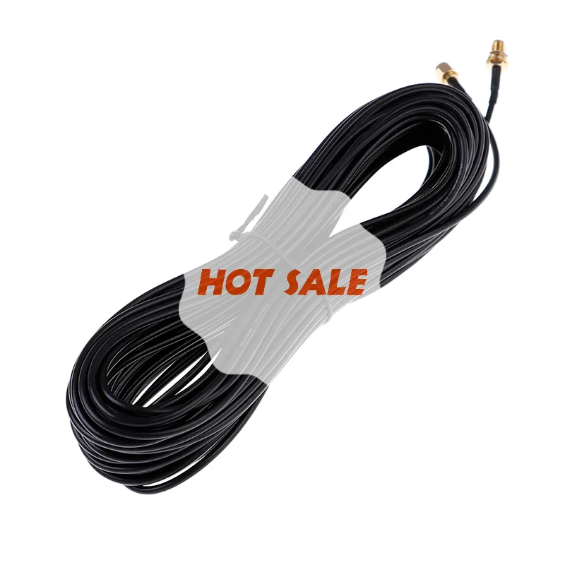 1PC 20m WiFi router antenna extension cable cord RG174 RP-SMA male to female