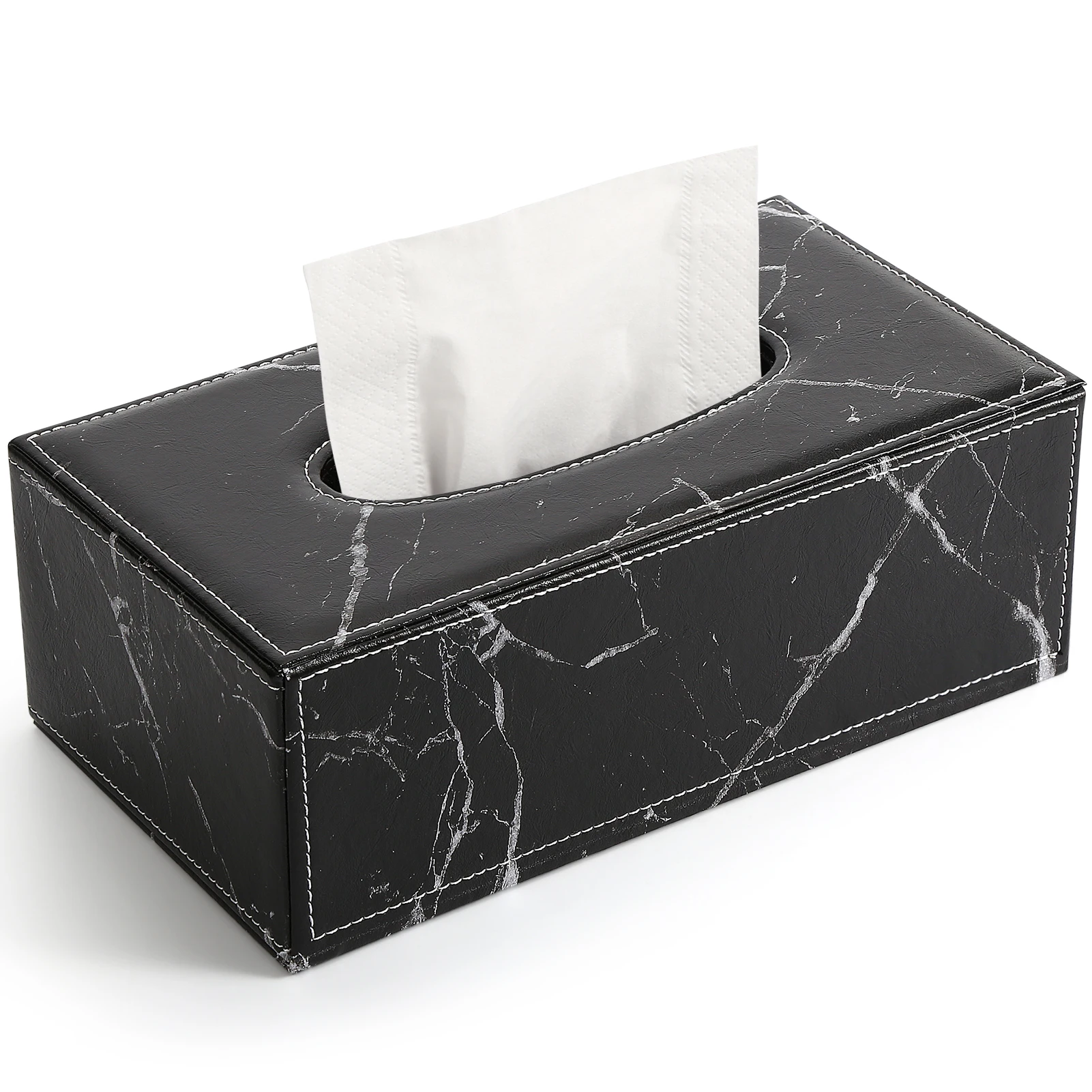 

Home Hotel Tissue Boxes Cover Marble Napkin Holder Dispenser Storage Box Large Tissue Case Desk Organizer for Pumping Paper