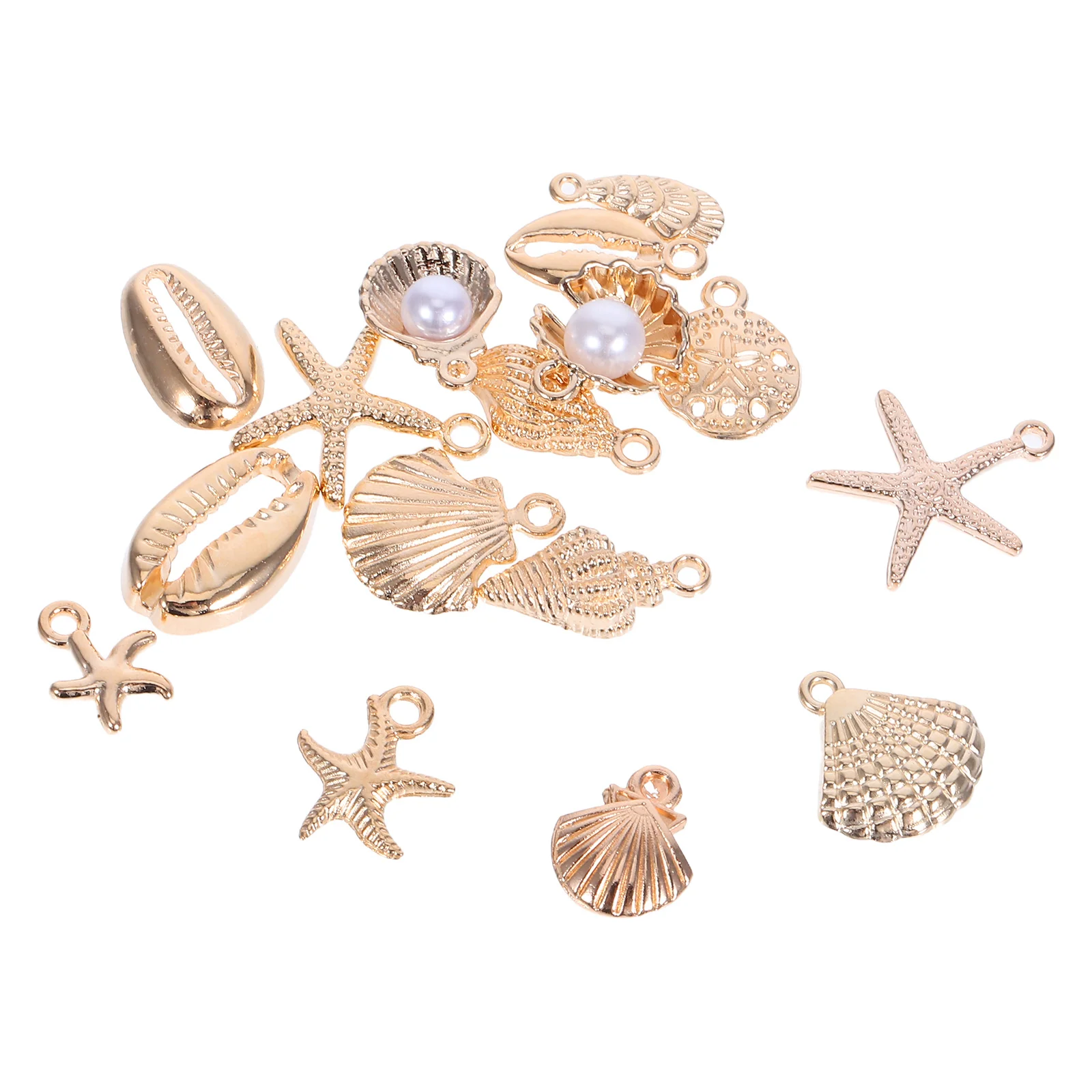 

16Pcs Alloy Ocean Element Charms Seashell Star Conch Pendants for DIY Jewelry Making Beach Necklace Bracelet Vacation