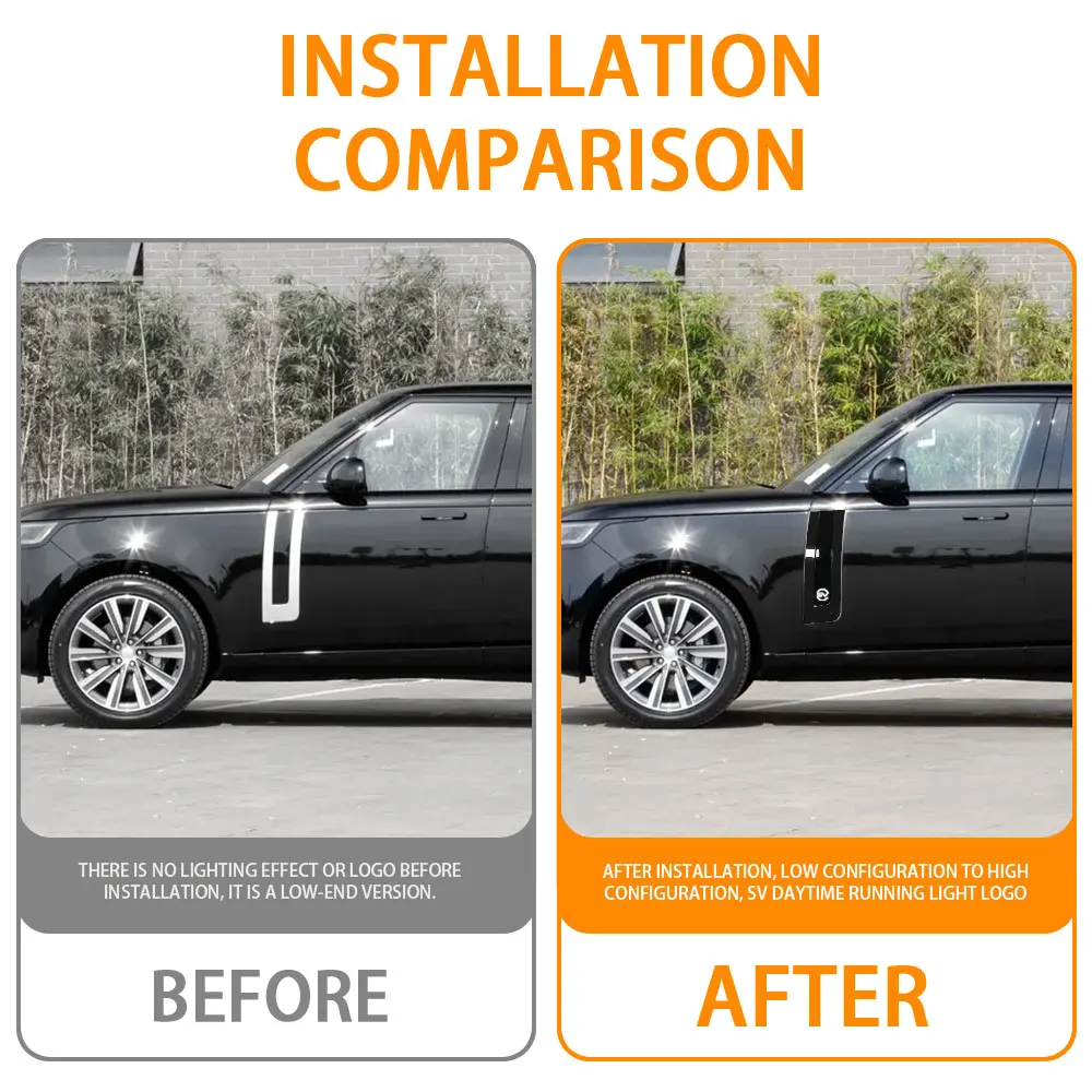 فتحات جانبية للباب مع مصباح LED لسيارة لاند روفر رينج روفر فوغ L460 2023-2025 طراز إصدار SV #4