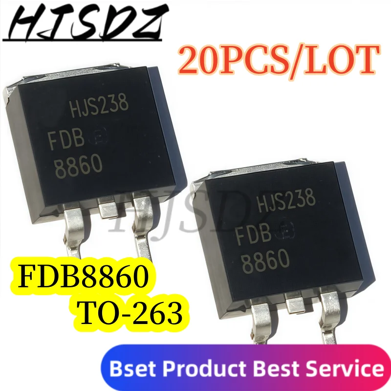 【20PCS/LOT】FDB8860 SMD MOSFET 30V/85A High Efficiency Low Resistance TO-263 Industrial Grade SMD Field Effect Transistor