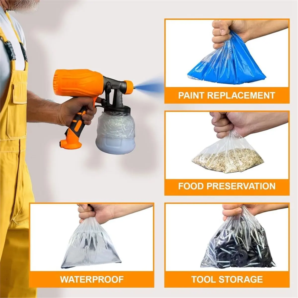 11·11COUPON 100PCS Paint Sprayer Cup Liners, 7.8