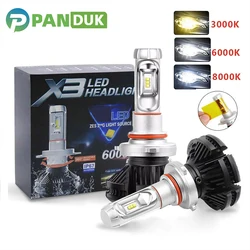 PANUDUK Car Light ZES H4 LED H7 H11 3000K 6000K 8000K HB3 9005 HB4 9006 Car LED Headlights Bulbs 50W 6000LM Headlamp Auto X3