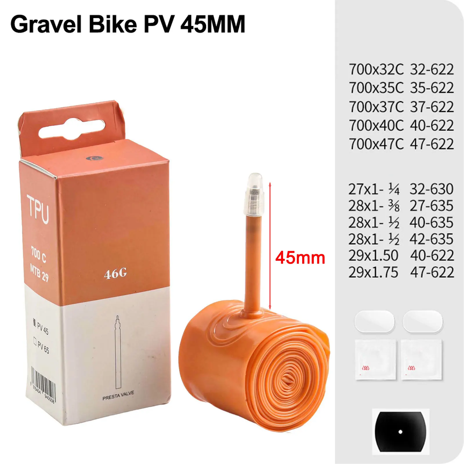 Gravel Bike Tube Road Bike Tube Low Temperature Resistant Reduced Rotational Mass Reinforced Seal Stable Tyre Pressure