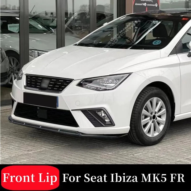 

Передний бампер для Seat Ibiza MK5 FR, разветвитель спойлера для подбородка, диффузор, боди, черный карбоновый внешний тюнинг, аксессуары