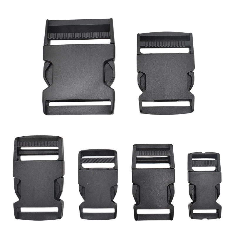 Kunststoff Dual verstellbare seitliche Entriegelungsschnallen Kunststoff Tri-Glides Slider verstellbare Schnalle Rucksack Gürtel Tasche Teile Gurtband – Detail 9
