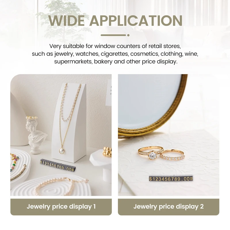 20 Sets Price Display Square Adjustable Price Tag For Price Display Counter Stand Number Letter Dollar Price Block Kit