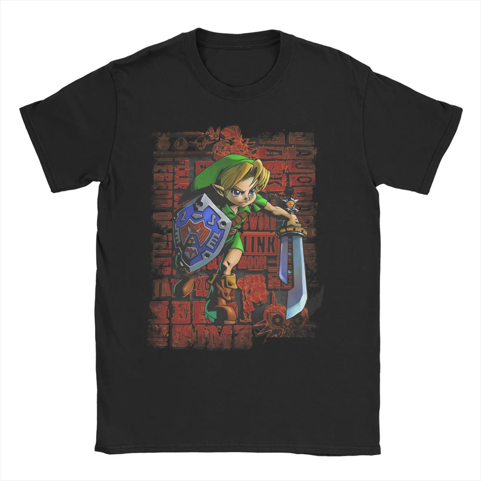 Majoras Mask Link Action Portrait Zeldas Legend Men Women T Shirts Creative Tees Short Sleeve Round Collar T-Shirts 100% Cotton