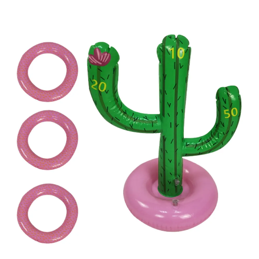 

1pc Inflatable Cactus Shaped Ring Toss Game Kids Outdoor Party Beach Carnival Halloween Christmas Festival Durable Pvc