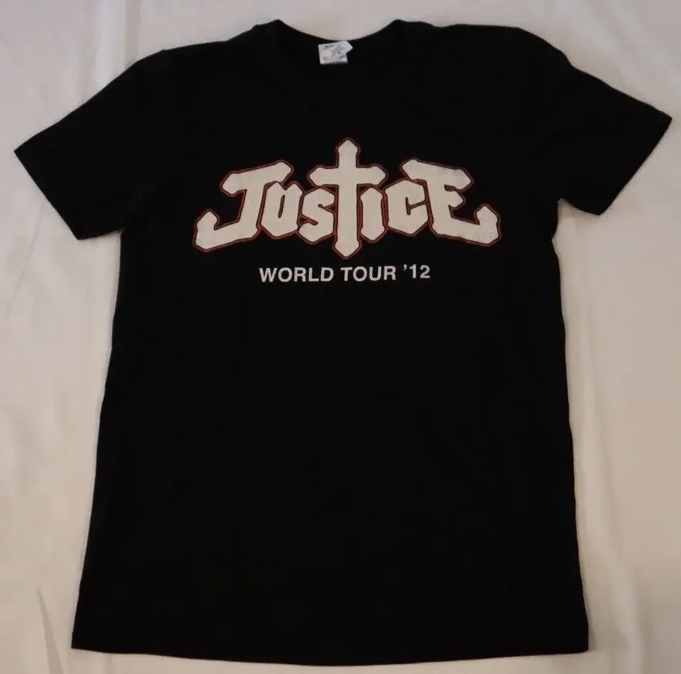 Justice Band 2012 World Tour T Shirt Cross Small Official Rare Black S