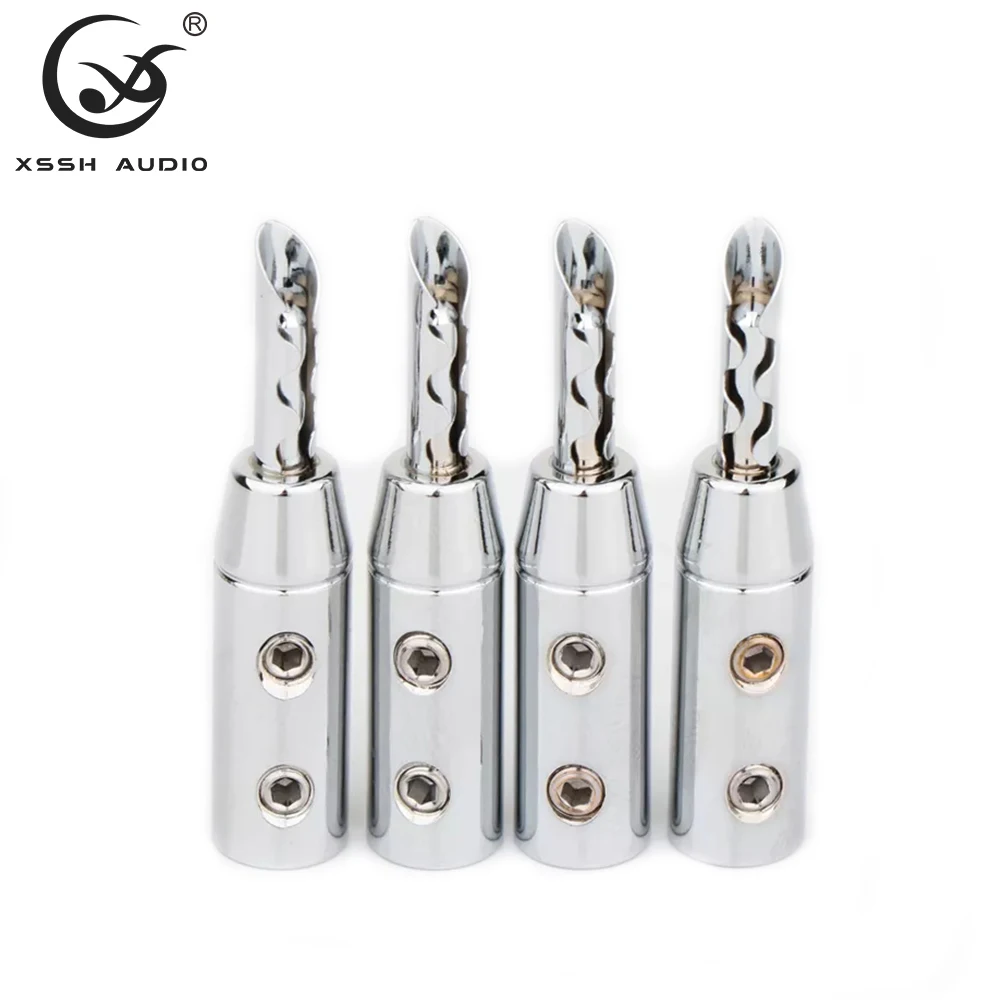 8pcs 16pcs Adapter Jack YIVO Audio 6mm Double Serw Fixation Brass Rhodium Plated BFA Z Type HIFI Banana Speaker Plug Connector