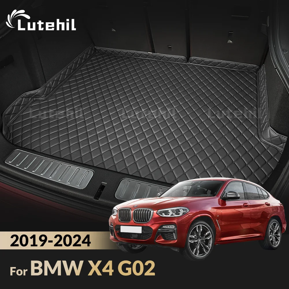 

Для BMW X4 G02 2019-2024 23 22 21 20 Lutehil 3D коврик в багажник автомобиля с высокой стороны водонепроницаемый коврик для грузового ковра автомобильные аксессуары