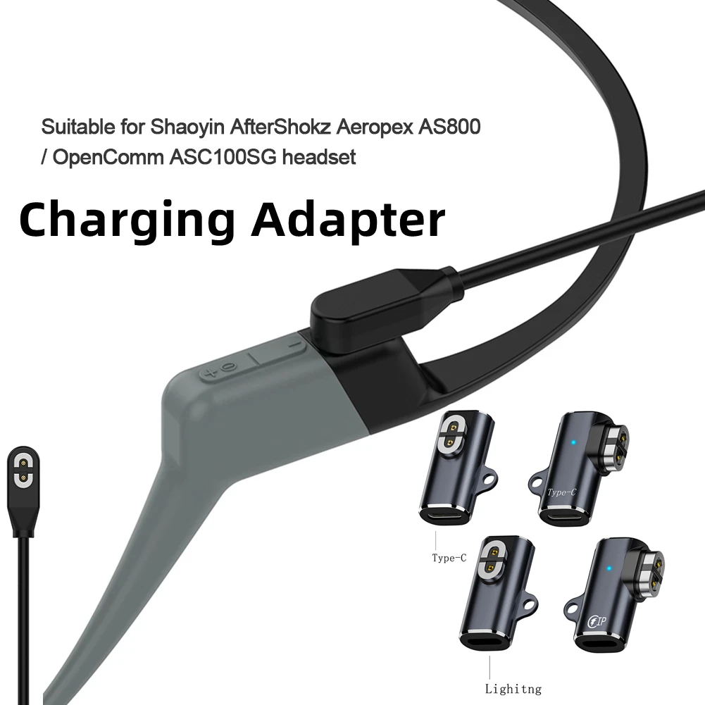 Magnetic Charging Adapter Charger Cable Compatible for Shaoyin Aftershokz Aeropex AS800 Shokz OpenRun Mini/Pro OpenComm Headsets 