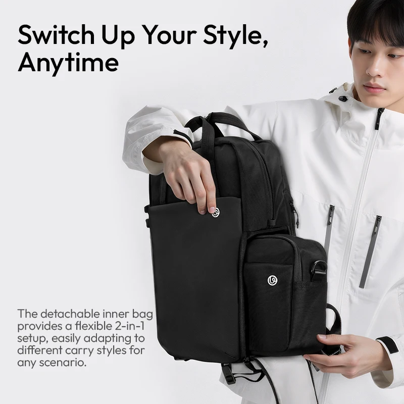 Ulanzi F08 Lightweight Travel 20L Backpack with Removable Divider for Camera Lens Laptop Sling Bag Handheld Luggage Sleeve