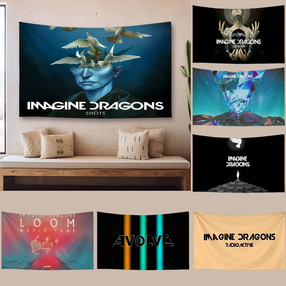 I-Imagine Dragon Tapestry Wall Hanging Tapestry Art Deco Blanket Curtain Hanging At Home Bedroom Living Room Decor