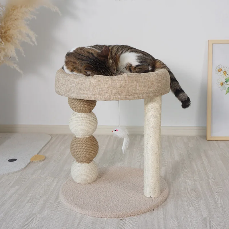Árbol rascador para gatos: sisal y cama integrada, juego interior - imagen 2