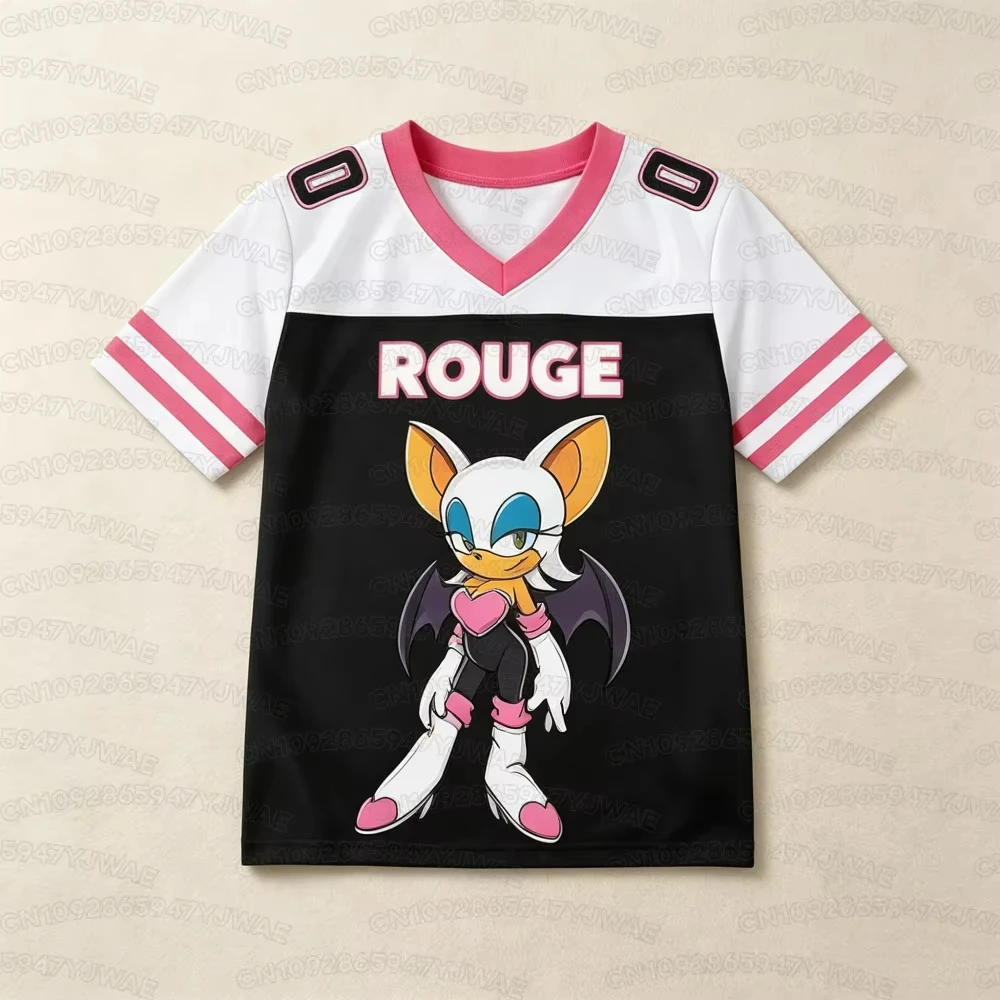 Summer Kids Boys Girls Sonic Cartoon Print Short Sleeve Sport Jersey Adult  Casual Tee Tops Casual T-shirt Tops