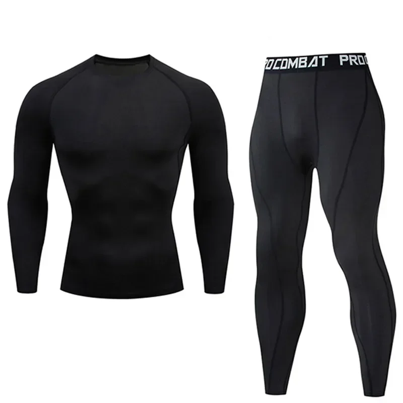 

New Men Winter Thermal Underwear Sets Compression Fleece Sweat Quick Drying Thermo Warm Underwear Man Long Clothing