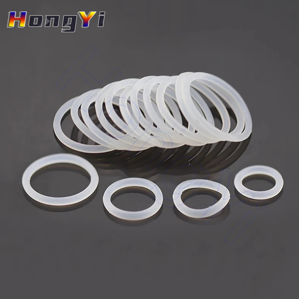 CS 2.4 mm Silicone O-Ring, VMQ O Ring, White Rubber Sealing Gasket for Washer, Filter, Pump, Plumbing, Gauge, Auto, Machine