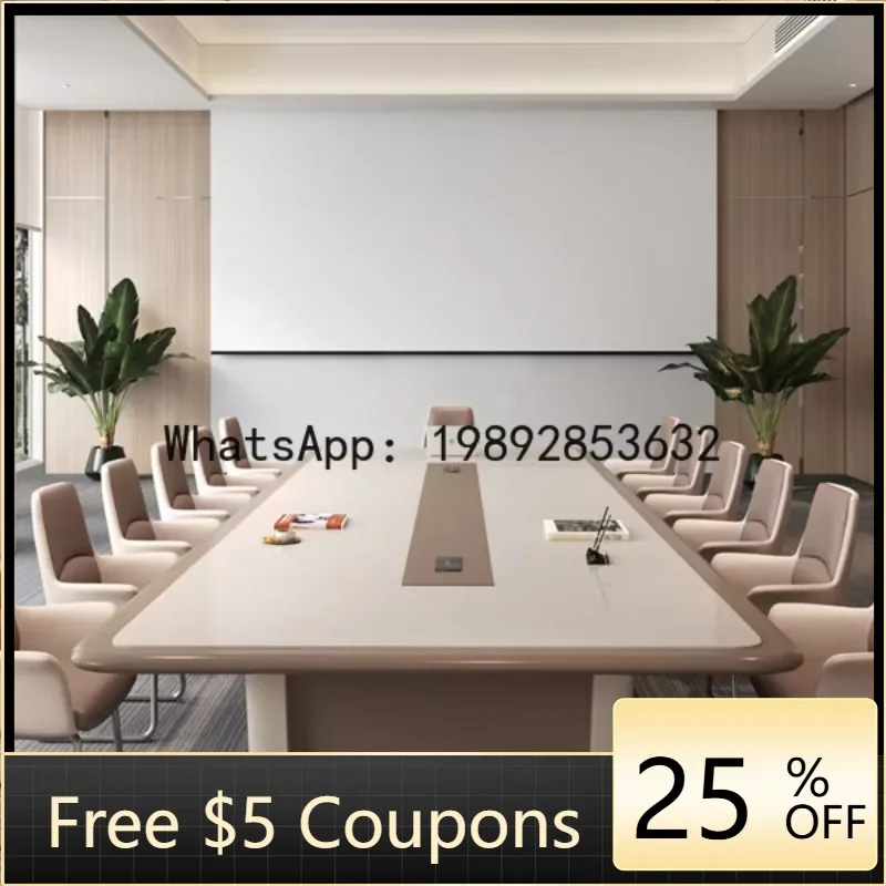 Z6Large Lacquered Conference Table Simple Modern Creative Discussion Table Elegant Meeting Room Office Desk