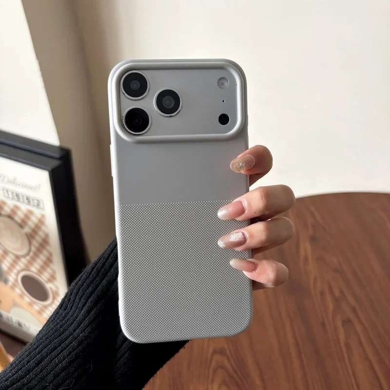 Minimalistische Rutschfeste Wellenpunkt-Textur Silikon-Handyhülle für iPhone Air 17 16 15 14 13 Pro Max Schlanke Sturzsichere Weiche Rückabdeckung