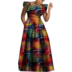 BRW vestidos africanos para mujer, falda Sexy con estampado africano para el día a día, vestidos de pavo para mujer, algodón de lujo