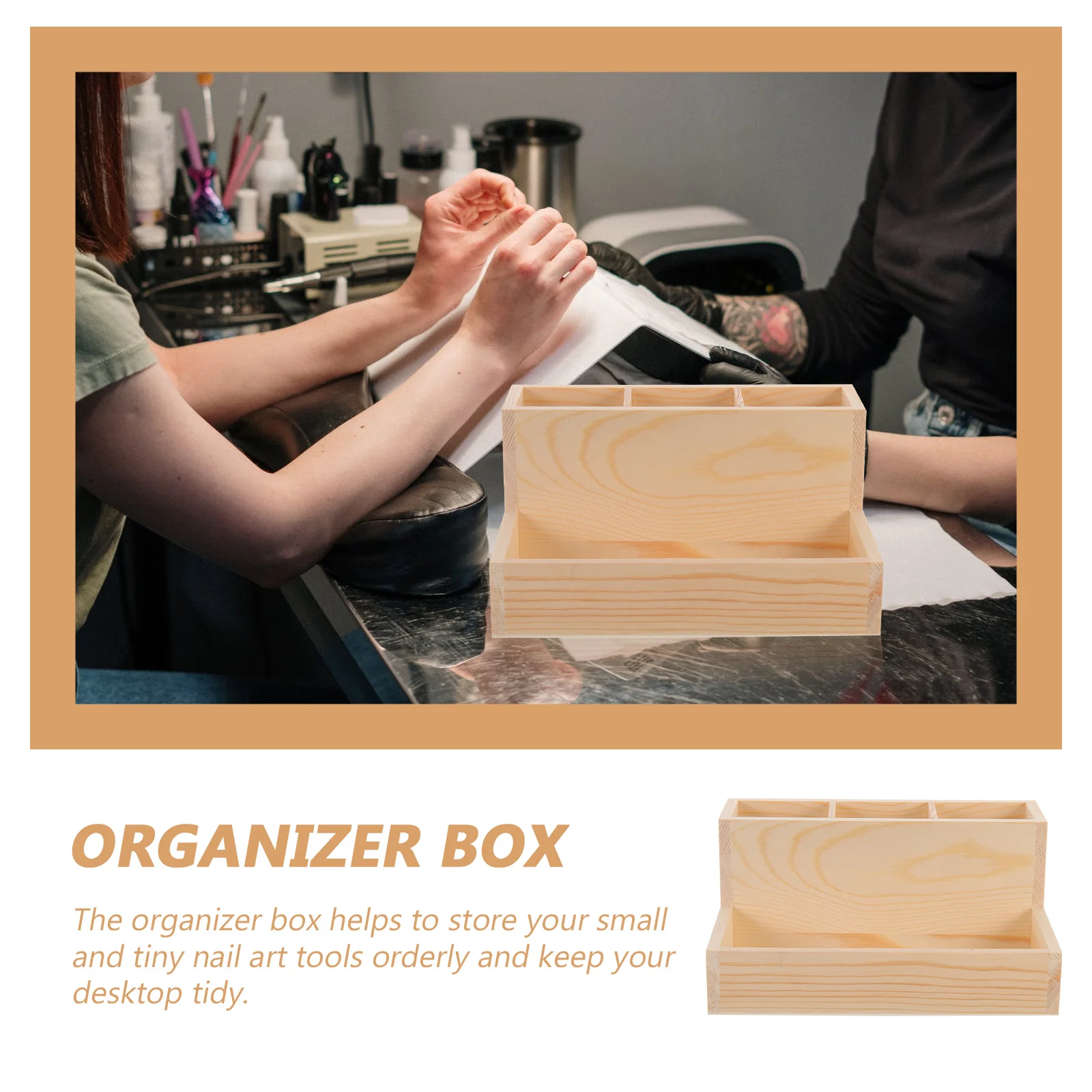 

Divided Grids Art Tools Storage Box Organizer Cotton Pads Nail Polish Pens Durable Desktop Manicure Tool Container Sundries