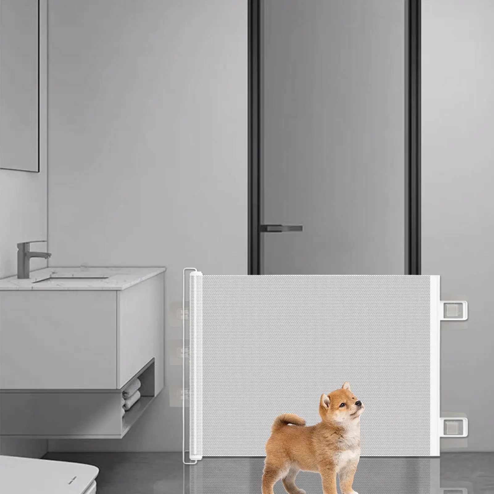 Barriera per porta retrattile per animali domestici Cancello di sicurezza retrattile Schermo di protezione per recinzione di sicurezza per il riposo della casa Gioca a porte per cuccioli di bambini