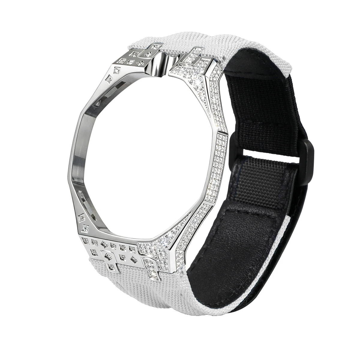 Diamond Stainless Steel Case+Strap For For Swatch X AP Royal POP Pocket Changer To Wristwatch Nylon Band Modification Kit