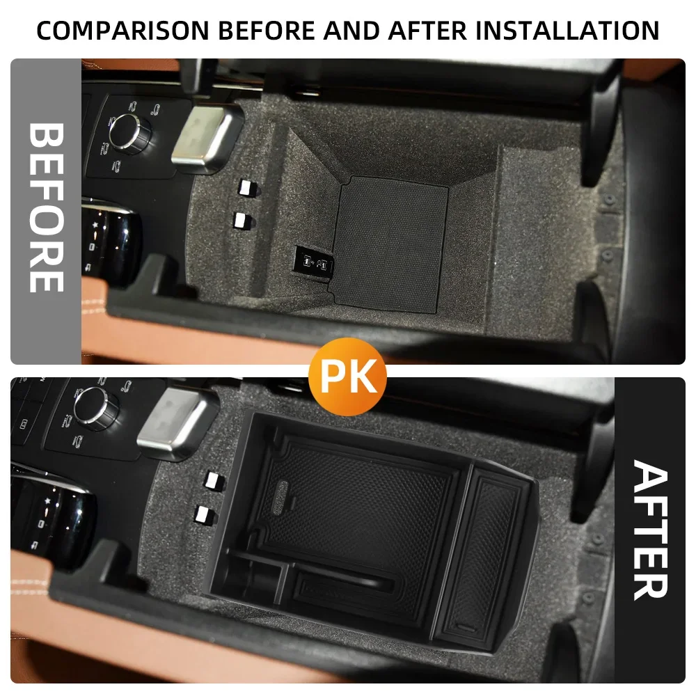 Central Armrest Storage Box for Mercedes Benz M ML GLE GL GLS-Class W166 W167 X166 2011-2019 Center Console Organizer ABS Acc.