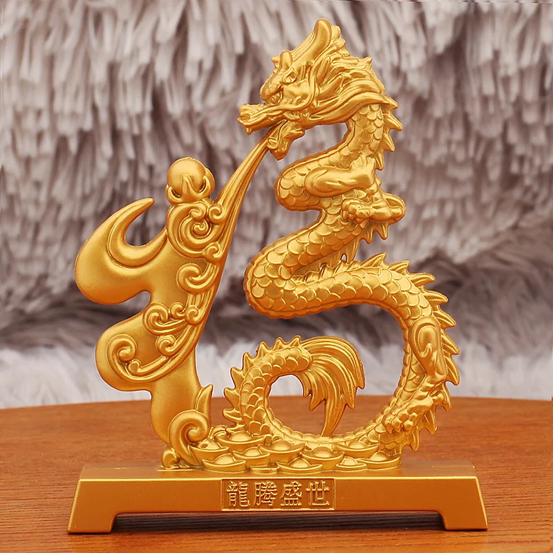 

Dragon Spitting Pearl Zodiac Dragon Birth Year Gift Dragon Soaring Prosperity Dragon Year Commemorative Metal Craft Dragon Ornam