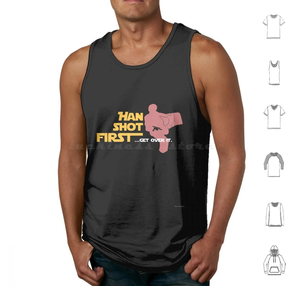 Movies-Han Shot First-Dark Tank Tops Print Cotton Han Solo Han Solo Han Shot First Rebel Cantina Chalmuns Cantina Cantina