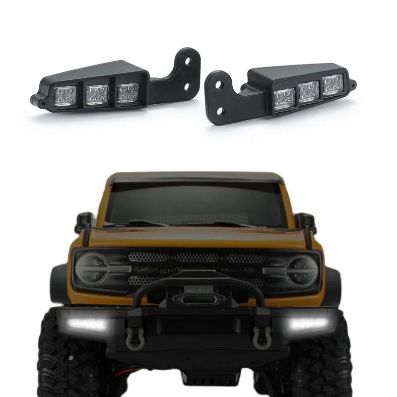 Front Bumper Built-in Spotlights Lighted Line for 1/10 RC Crawler Car Traxxas TRX4 Ford Bronco