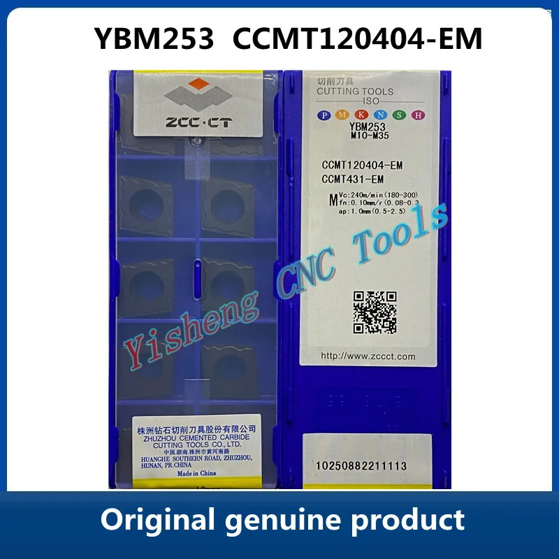 

Free Shipping Original ZCC CT YBM253 YBG202 YBG205 CCMT120404-EM Carbide Inserts CNC Turning Tool Lathe Cutter Tools