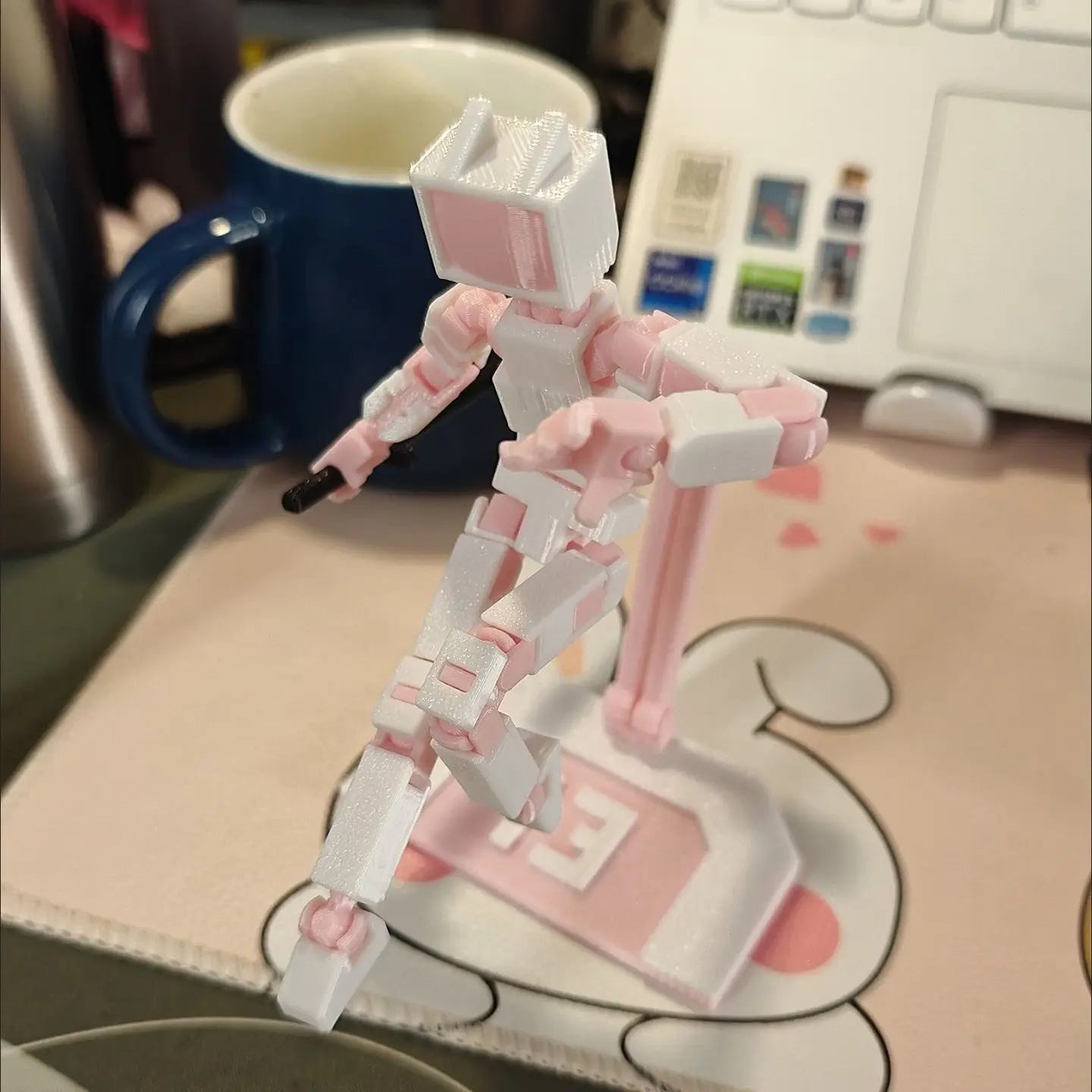 3D Printing Action Figures Set Modern Creative Posable Movable Multi Joint Hetero-head Figures Model Room Home Desk Decor Gift