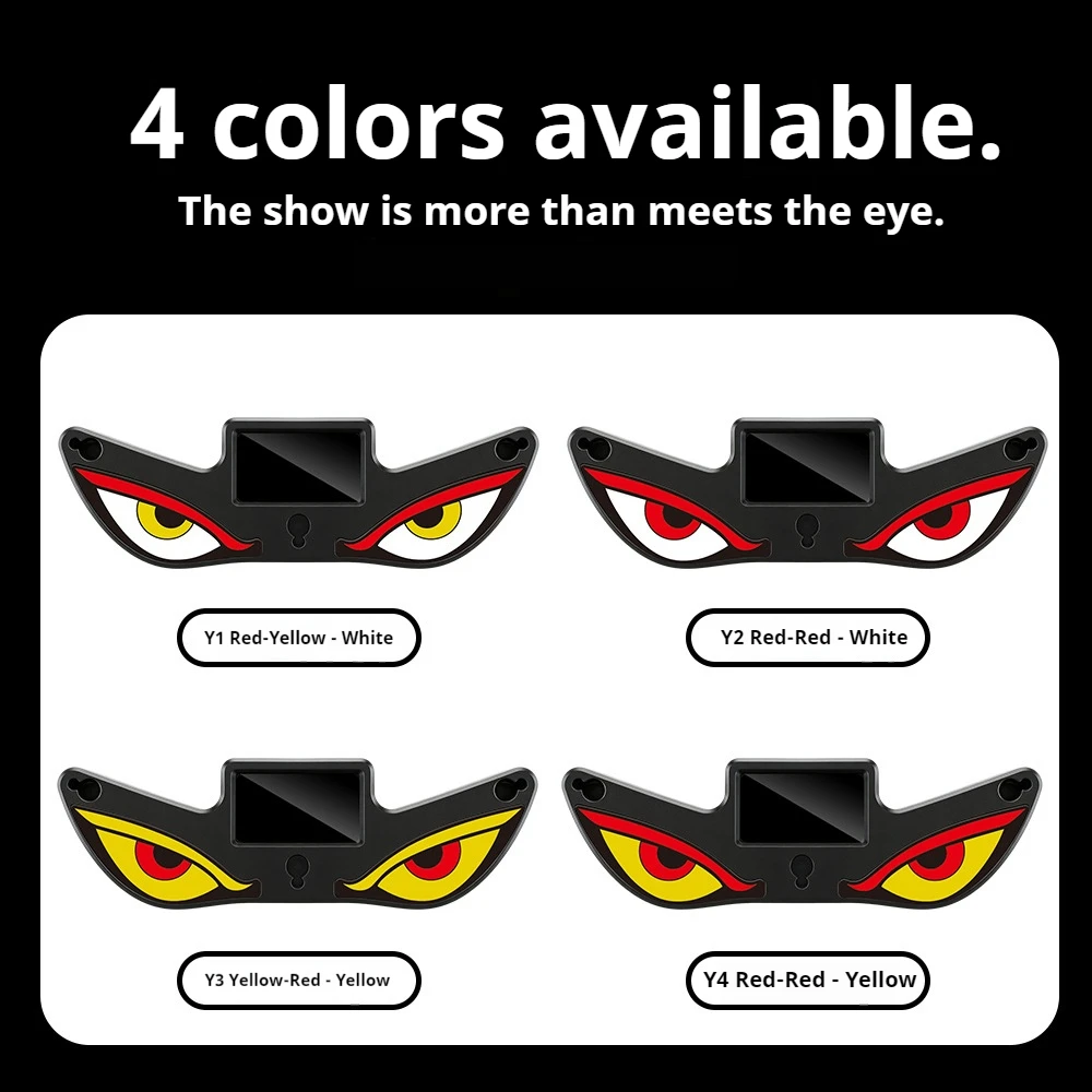 Solar Power Devil Eye Car Lights Demon's Eye Dynamic Expression LED Light With Suction Cup Rechargeable Ambience Lamp Decoration
