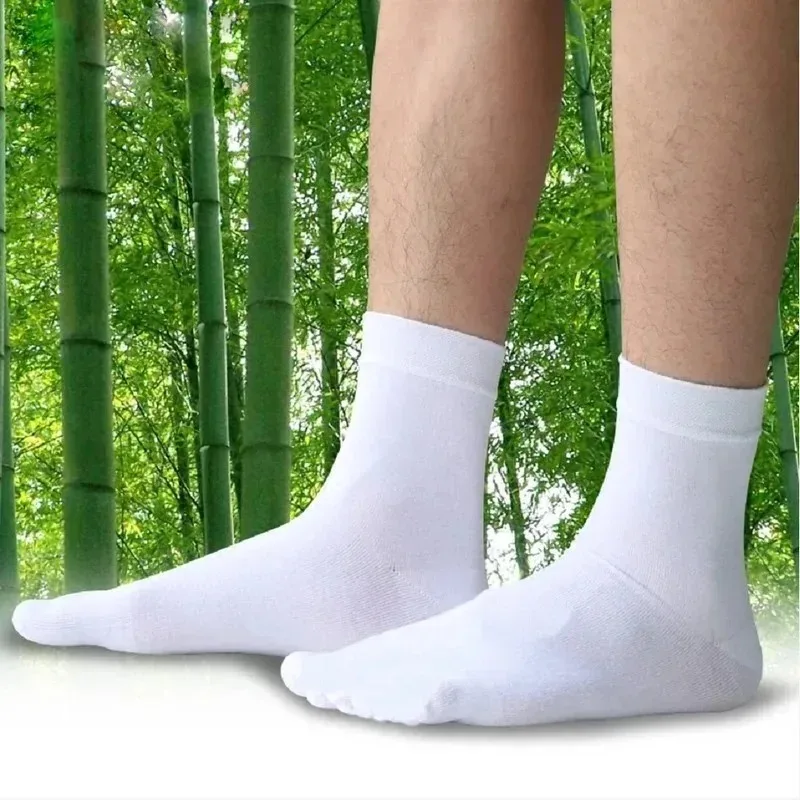 Men\'s Bamboo Fiber Socks Men Deodorant Sock High Tube Business Solid Breathable Men Women Elastic Socks Casual Man Dress Sock